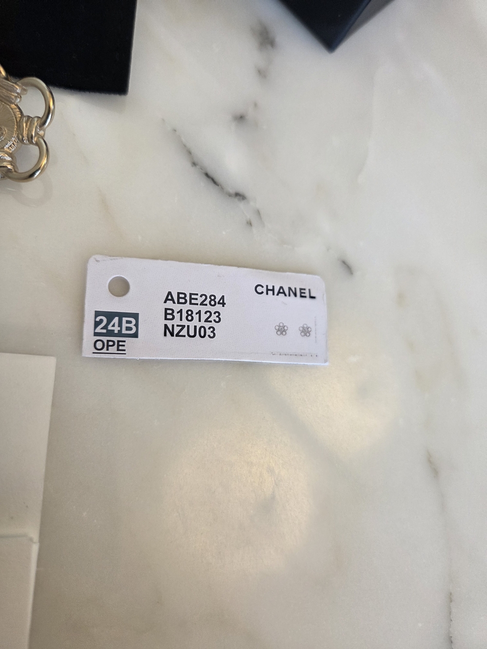 CHANEL Pink Camellia Logo Gold-Tone Stud Earrings Opalesque Swirl Statement Stud - Picture 13 of 15